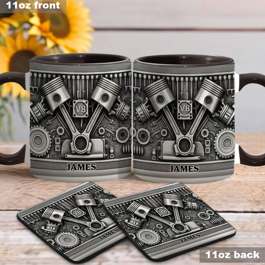 Mechanic Lovers - Personalized Car Lover Accent Mug & Coaster