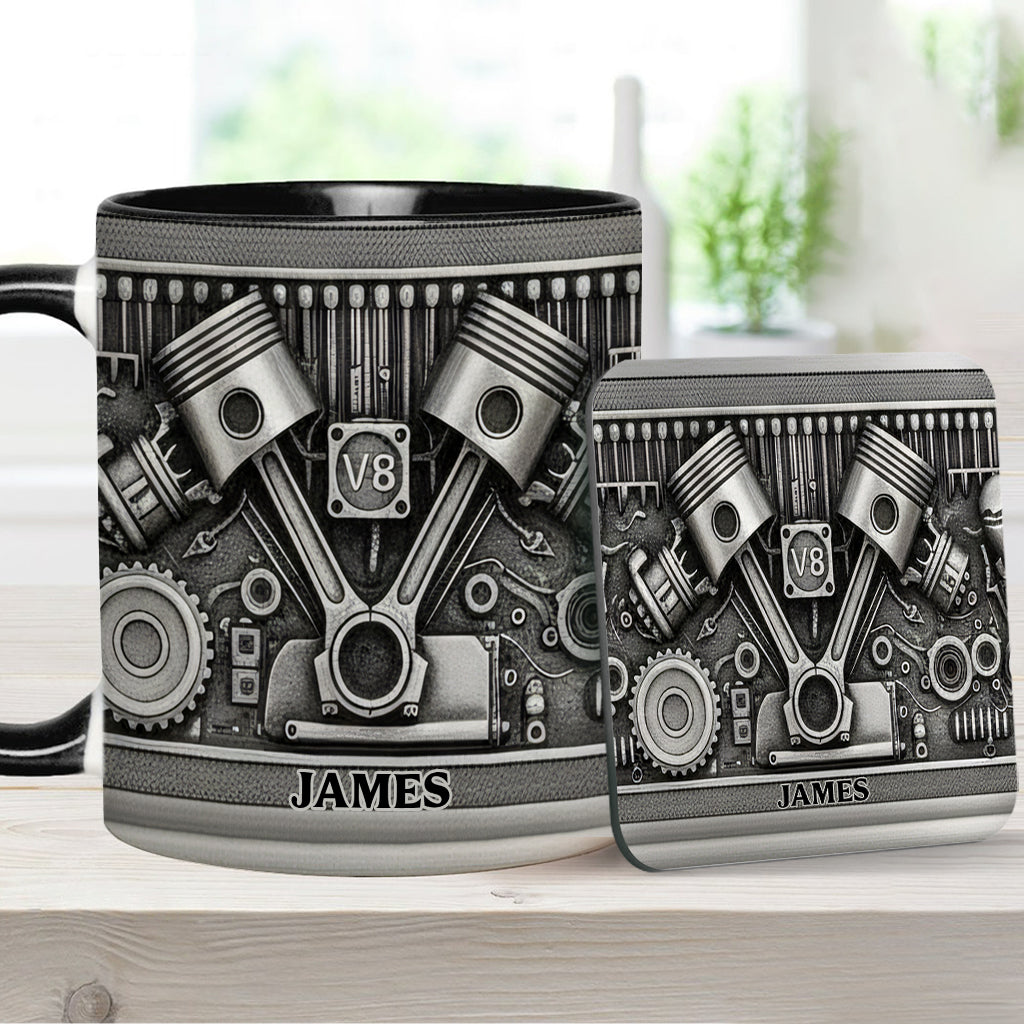 Mechanic Lovers - Personalized Car Lover Accent Mug & Coaster