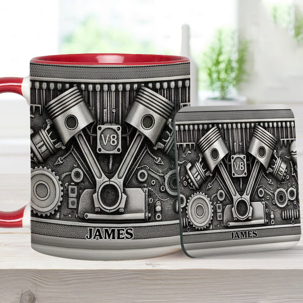 Mechanic Lovers - Personalized Car Lover Accent Mug & Coaster