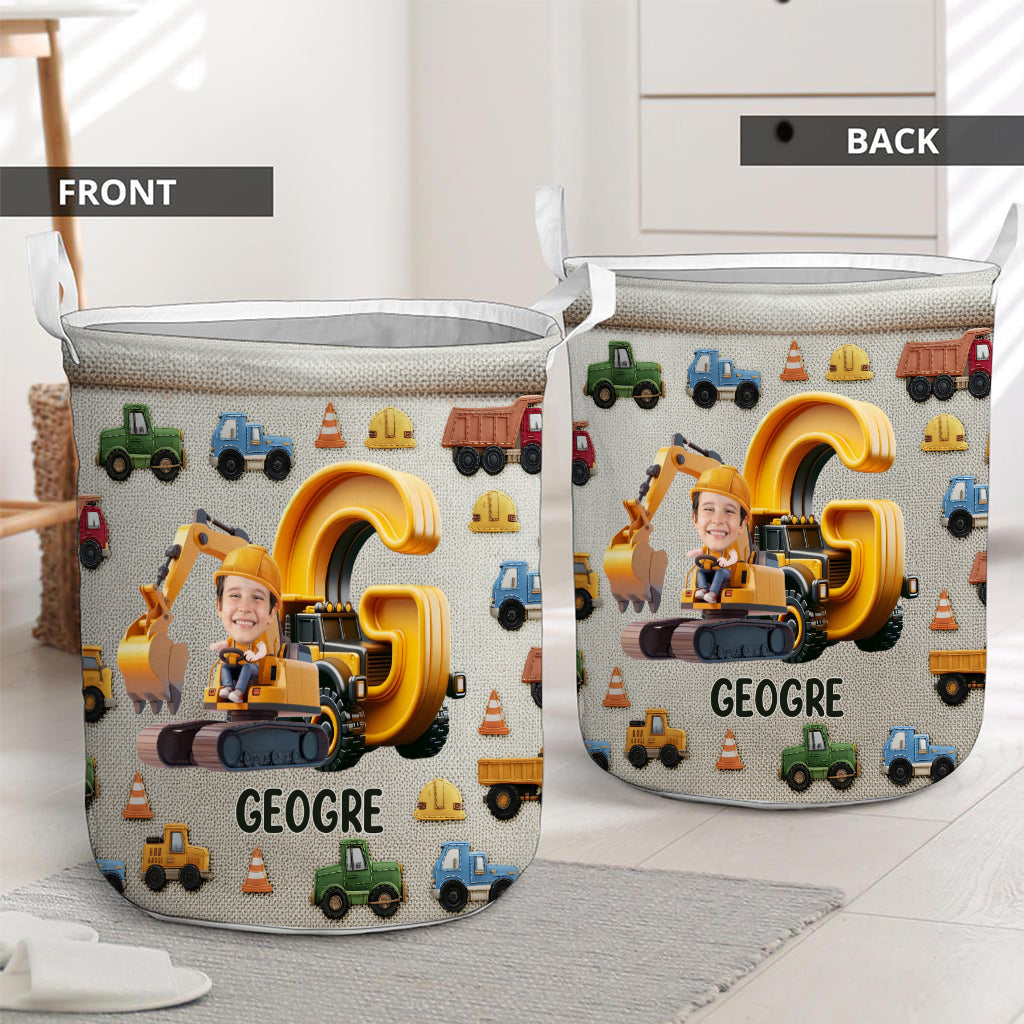 Construction Machines - Personalized Kid Storage Basket