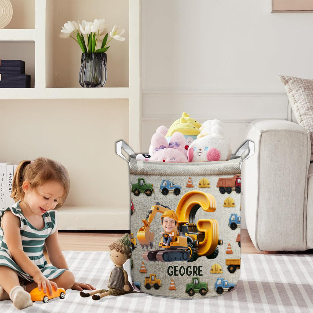 Construction Machines - Personalized Kid Storage Basket