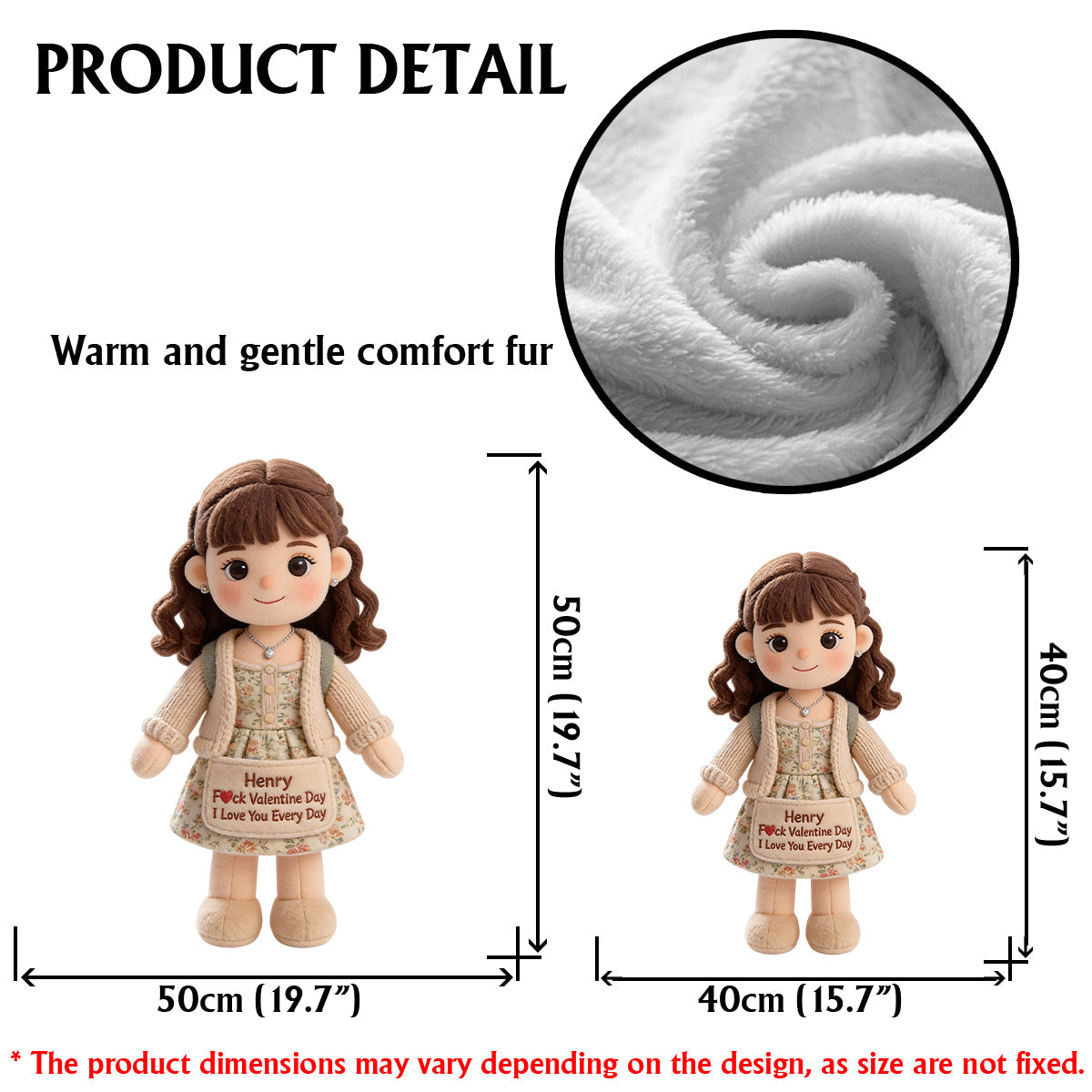 I Love You Everyday - Personalized Couple Faux Fur Shaped Pillow