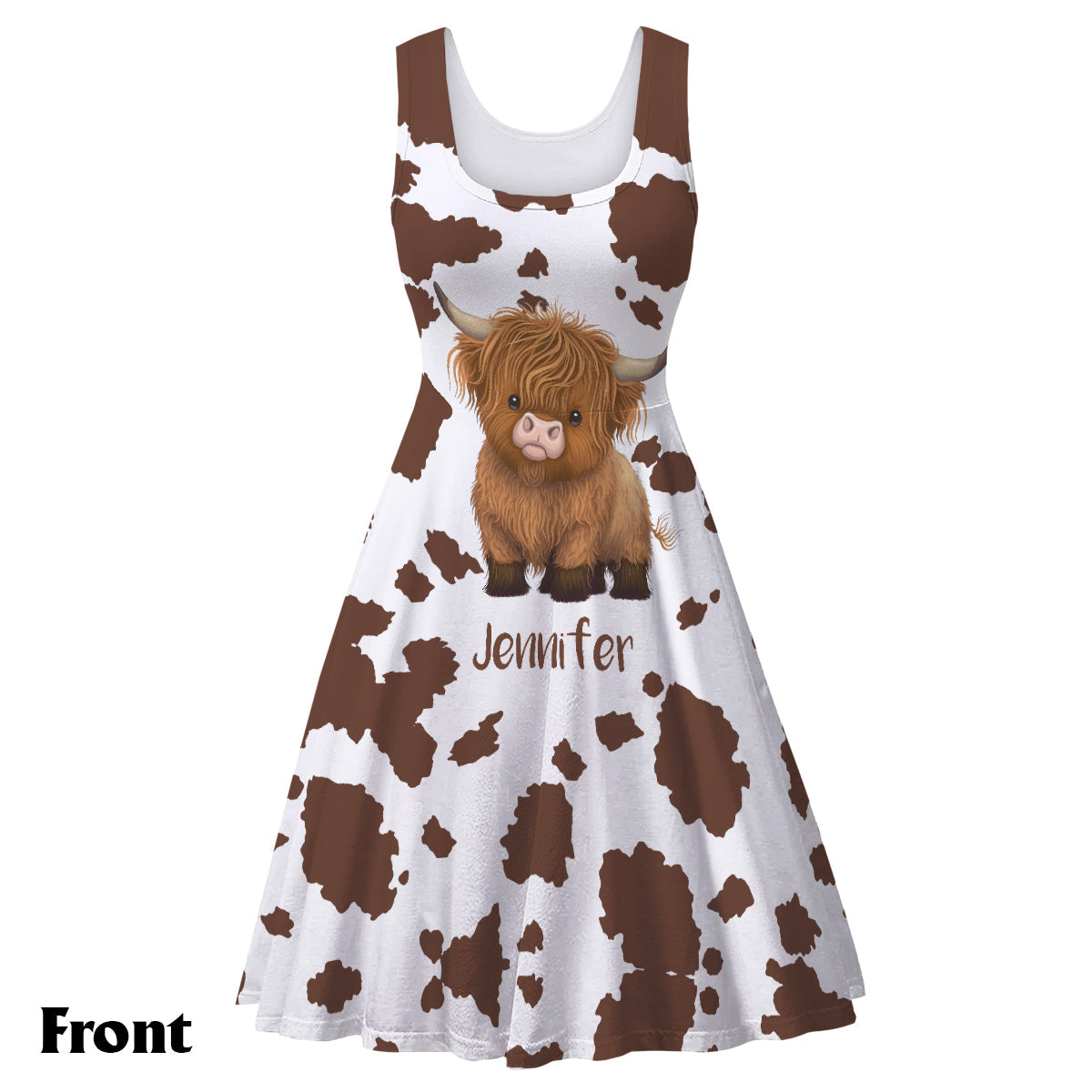 Juste une fille qui aime les vaches des Highlands - Robe sans manches personnalisée avec motif vache des Highlands