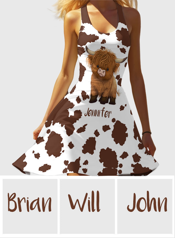 Juste une fille qui aime les vaches des Highlands - Robe sans manches personnalisée avec motif vache des Highlands