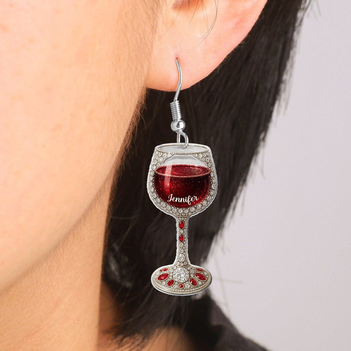 Boucles d'oreilles personnalisées Love Wine - Le vin