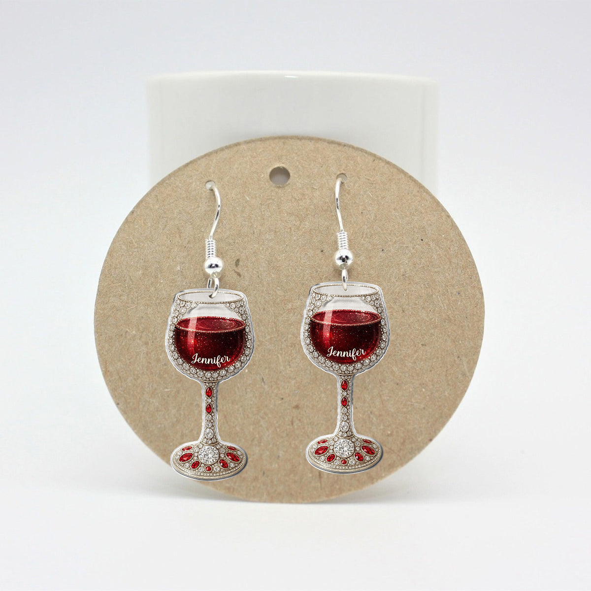 Boucles d'oreilles personnalisées Love Wine - Le vin