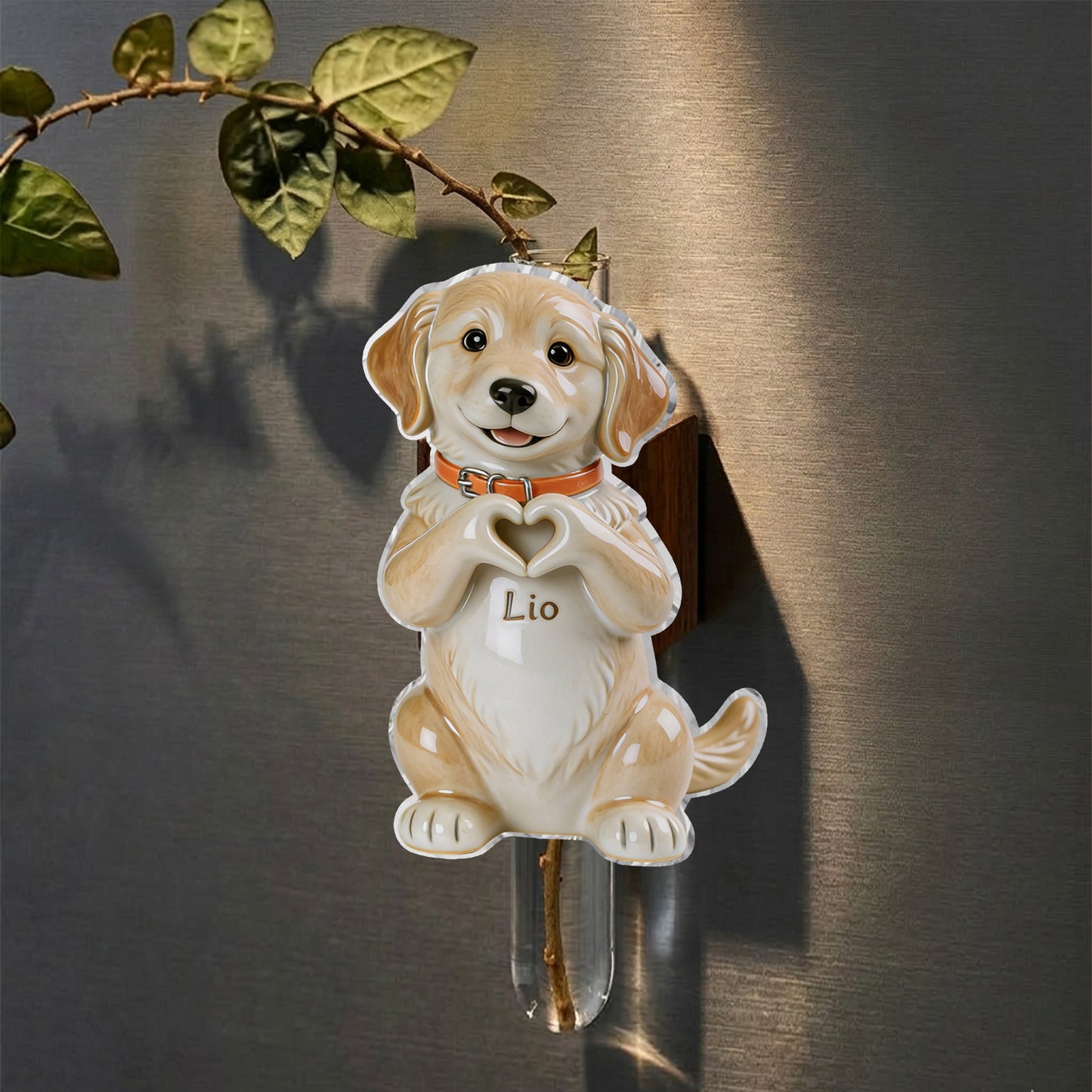 Any Pet Photo - Personalized Dog Magnetic Flower Vase