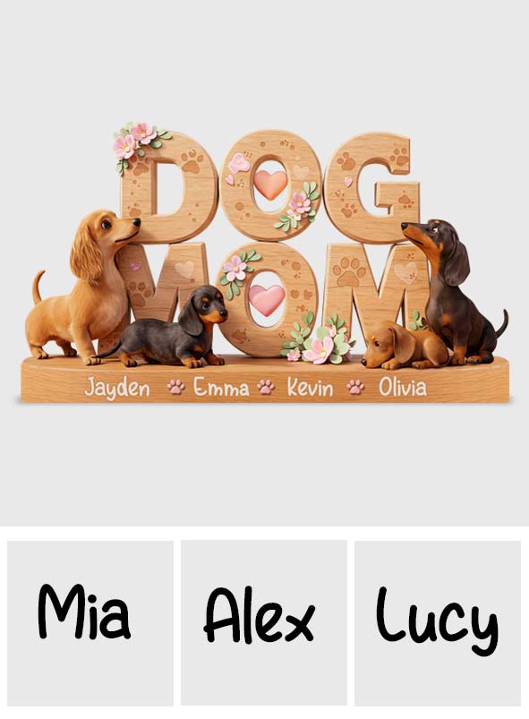 Dog Mom - Personalized Dog Custom Shaped Acrylic Plaque