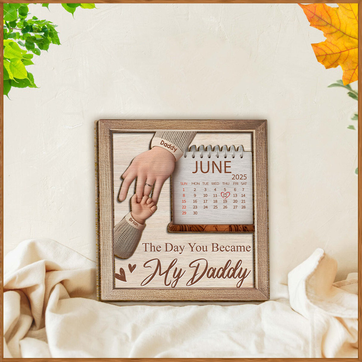 The Day You Became My Daddy - Personalized Father 2 Layered Wood Sign / Wood Plaque