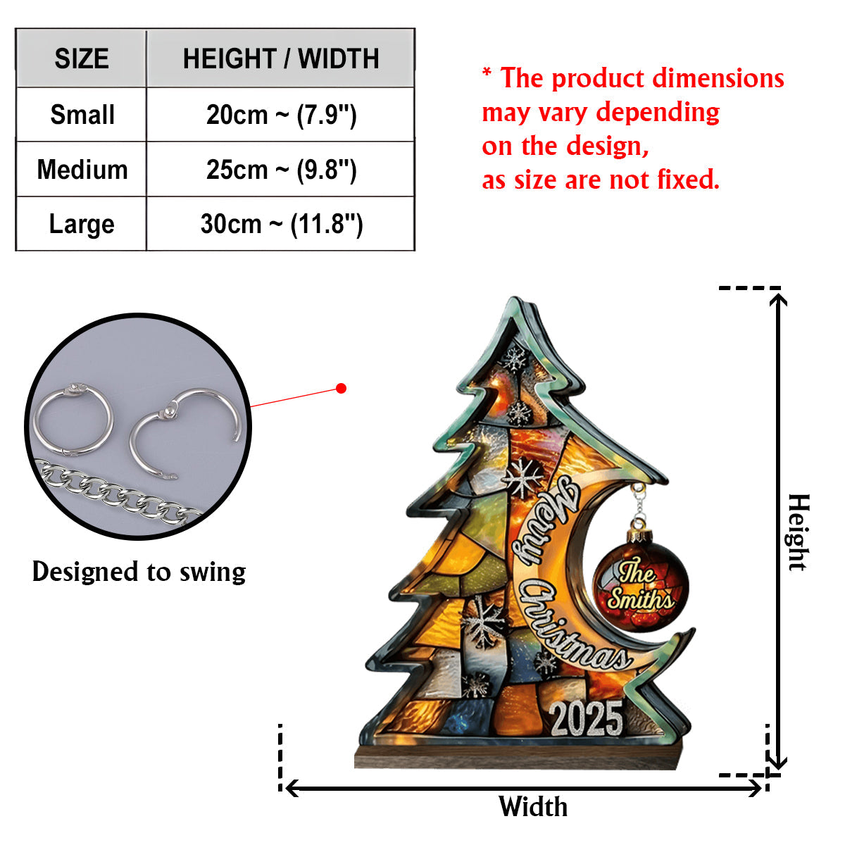 Merry Christmas - Personalized Family Plaque With Charm