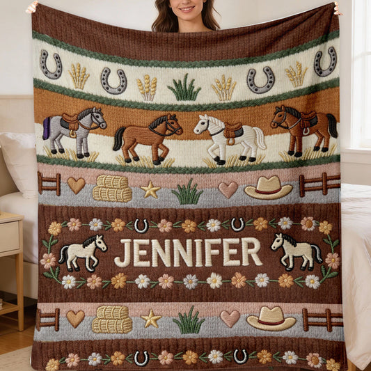 Love Horses - Personalized Horse Blanket