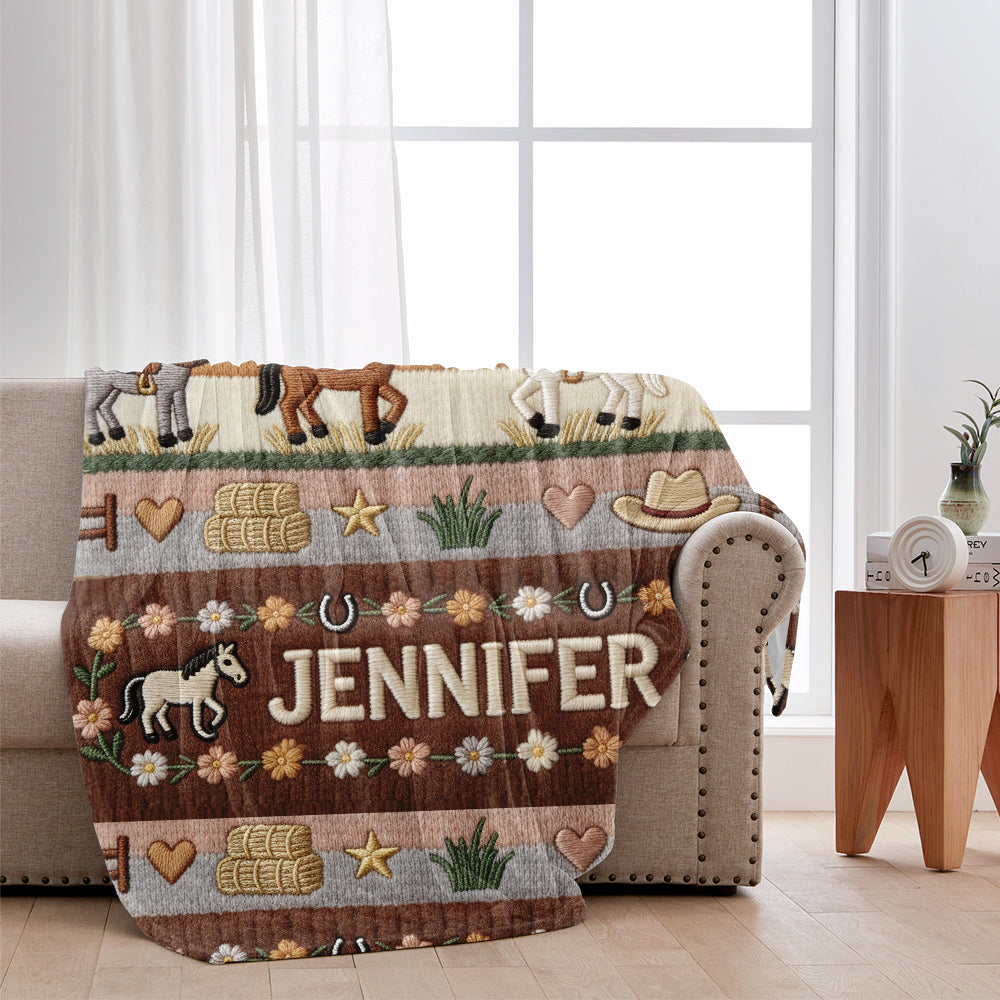 Love Horses - Personalized Horse Blanket