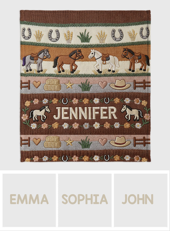 Love Horses - Personalized Horse Blanket