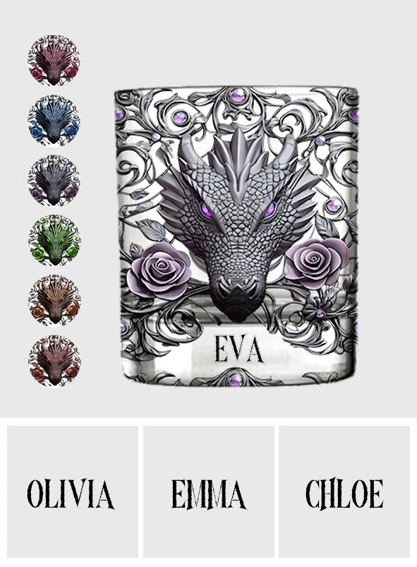 Dragon And Roses - Personalized Dragon Whiskey Glass