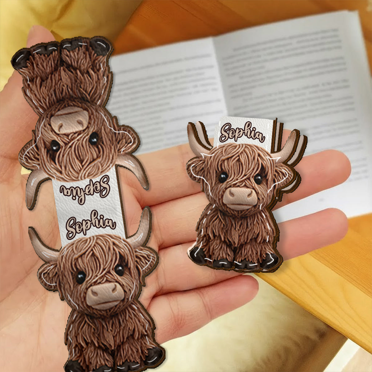 Lovely Highland Cow - Personalized Highland Cow Shaped Magnetic Bookmark