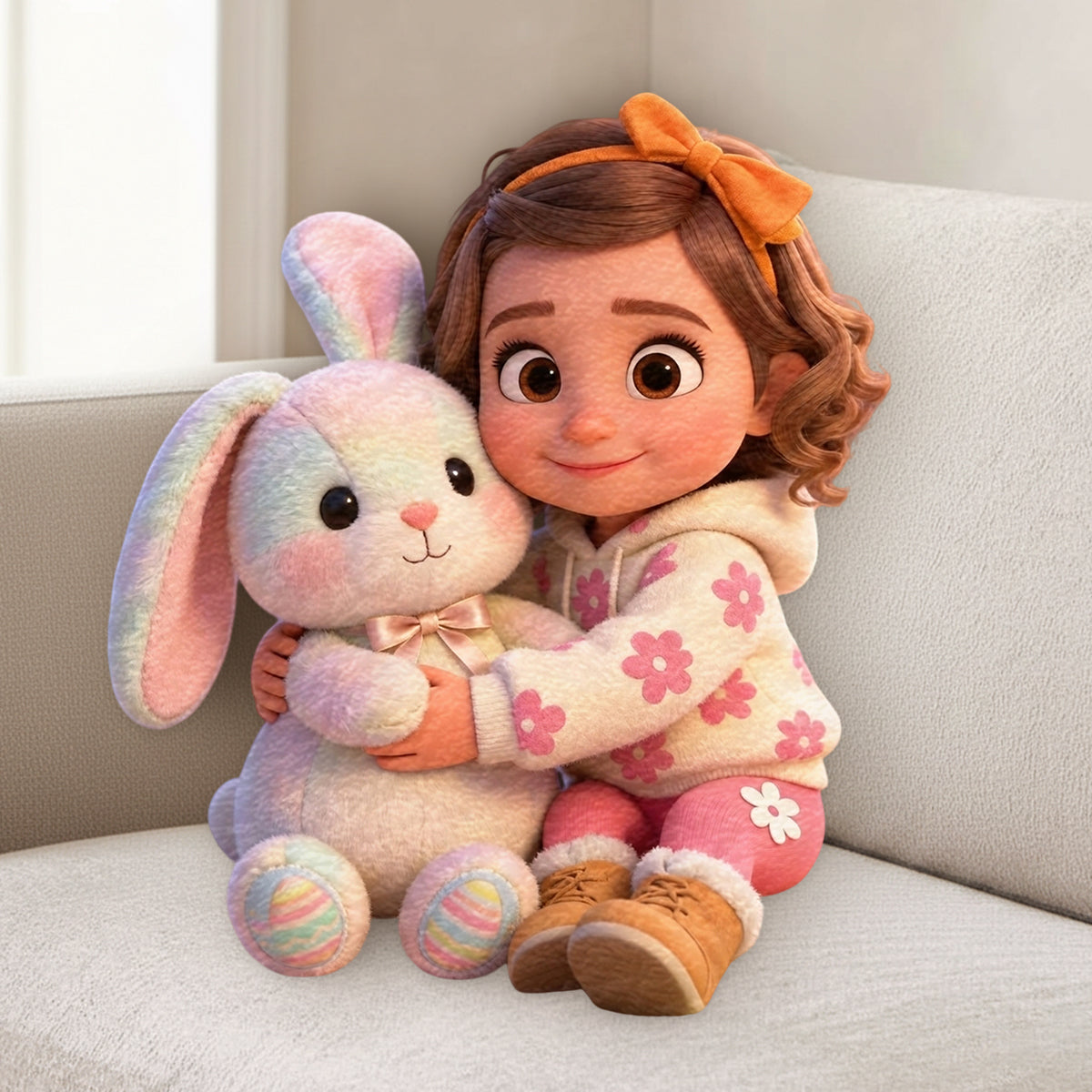 Custom Any Photo Best Easter Gift - Personalized Kid Premium Faux Fur Pillow