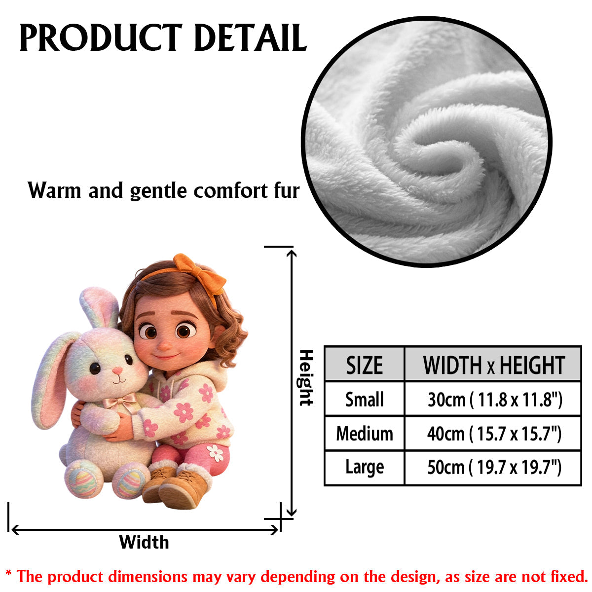 Custom Any Photo Best Easter Gift - Personalized Kid Premium Faux Fur Pillow