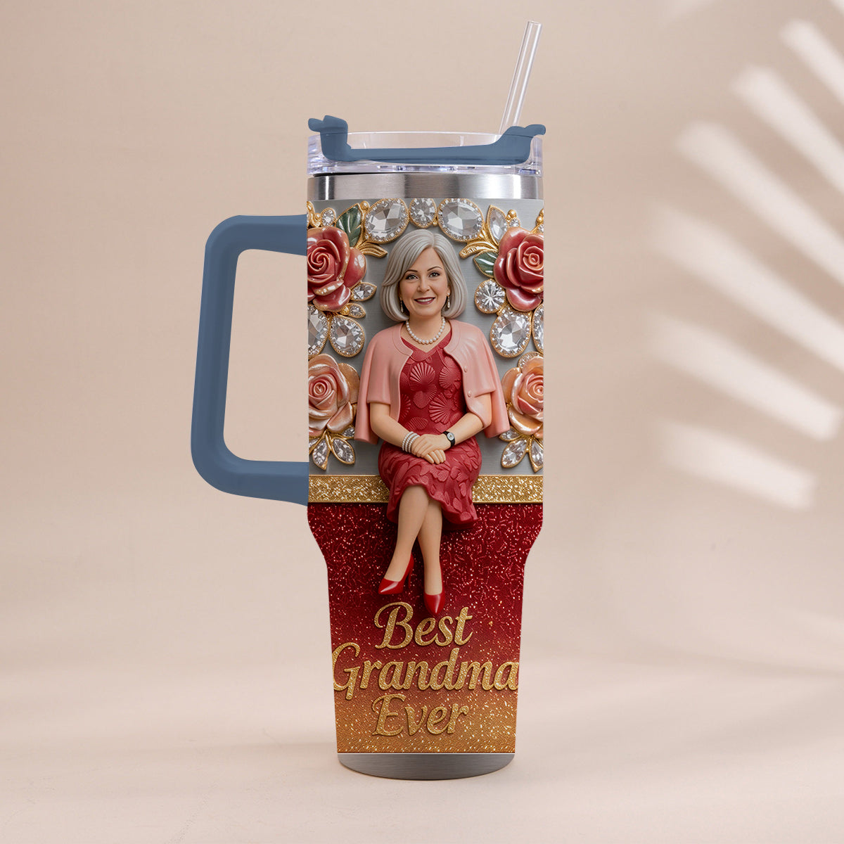 Beste Oma aller Zeiten, Perfekt für Mama, Nana - Personalisierter Oma-Becher mit Griff