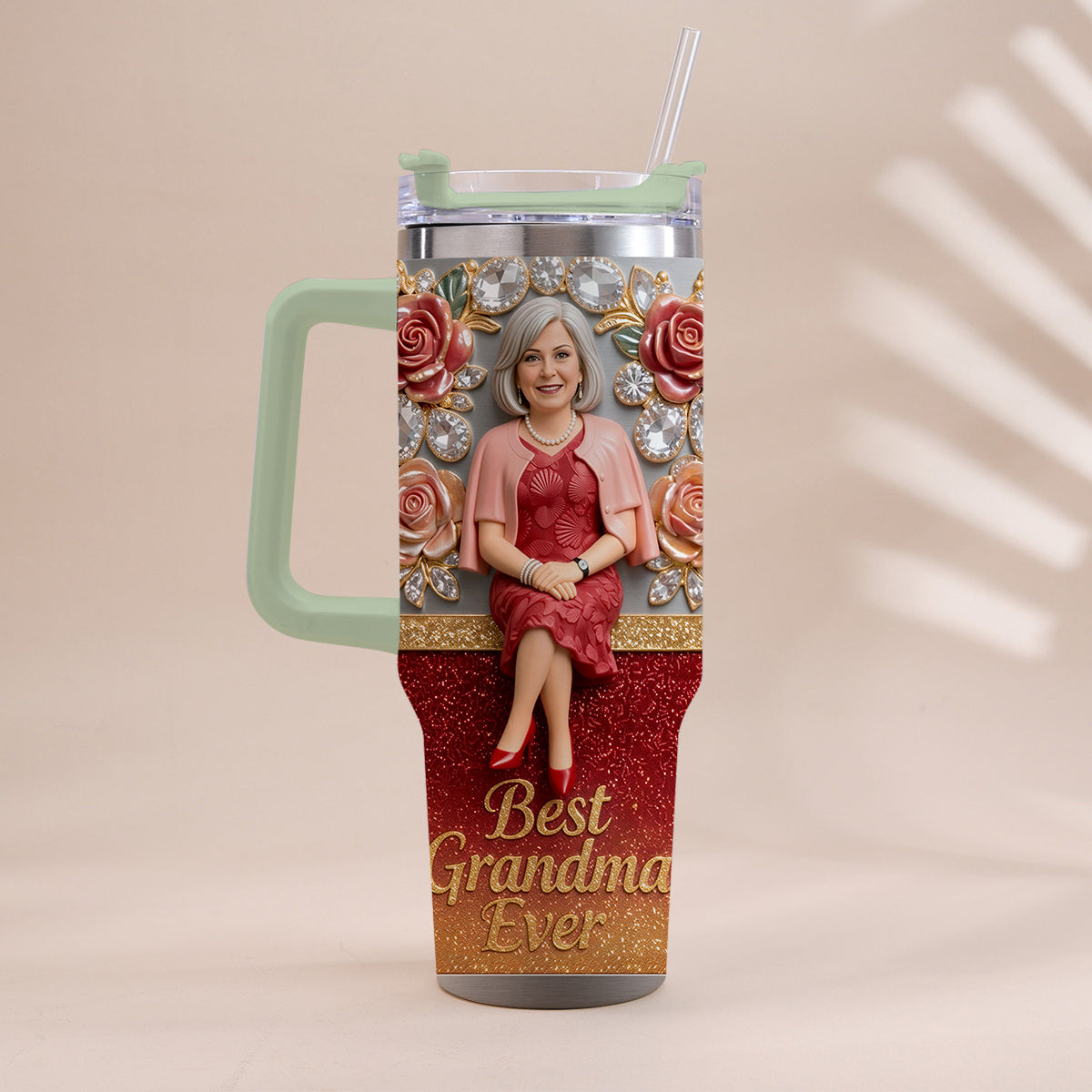 Beste Oma aller Zeiten, Perfekt für Mama, Nana - Personalisierter Oma-Becher mit Griff