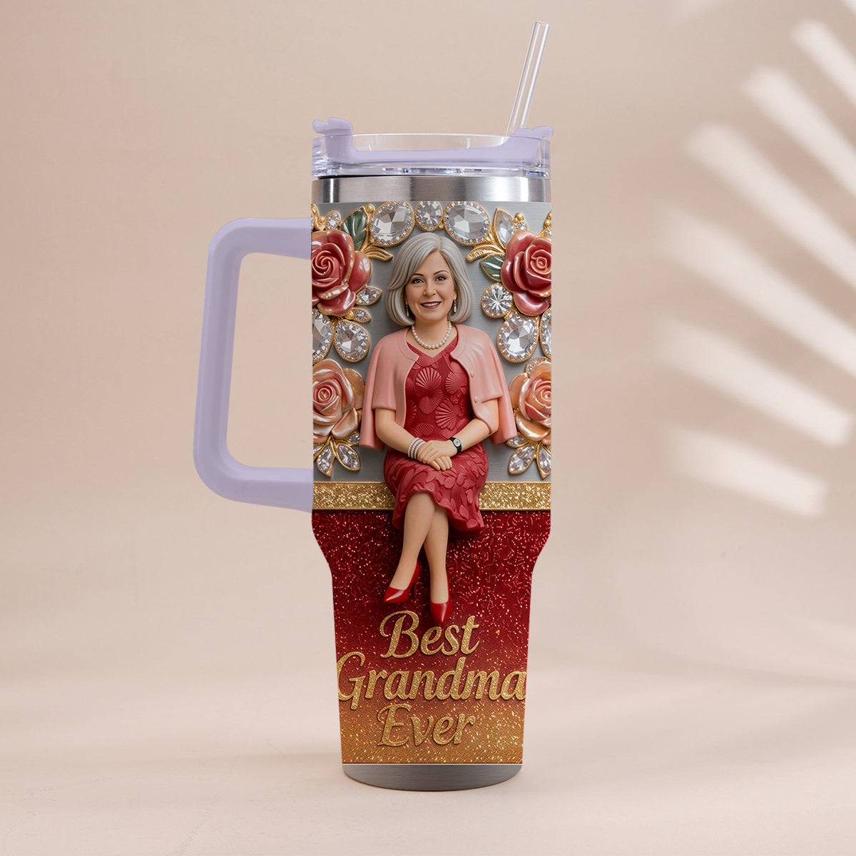 Beste Oma aller Zeiten, Perfekt für Mama, Nana - Personalisierter Oma-Becher mit Griff