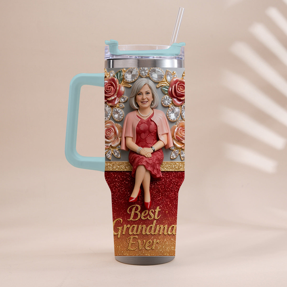 Beste Oma aller Zeiten, Perfekt für Mama, Nana - Personalisierter Oma-Becher mit Griff