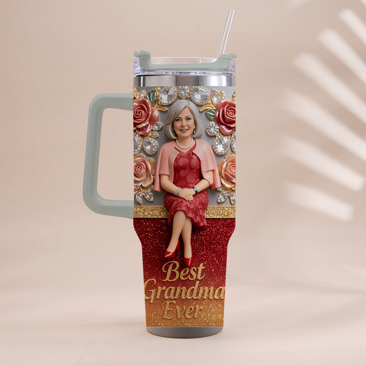 Beste Oma aller Zeiten, Perfekt für Mama, Nana - Personalisierter Oma-Becher mit Griff