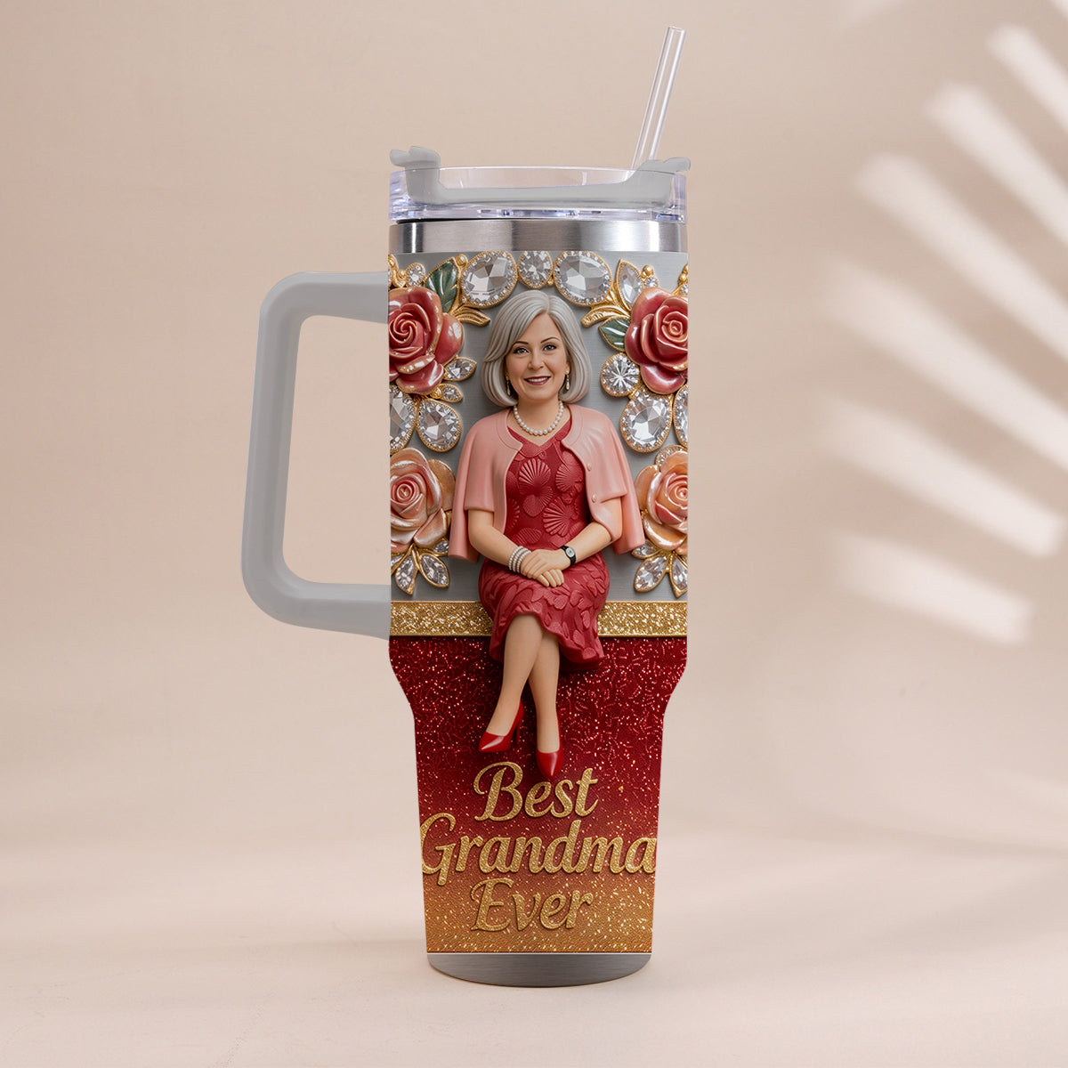 Beste Oma aller Zeiten, Perfekt für Mama, Nana - Personalisierter Oma-Becher mit Griff