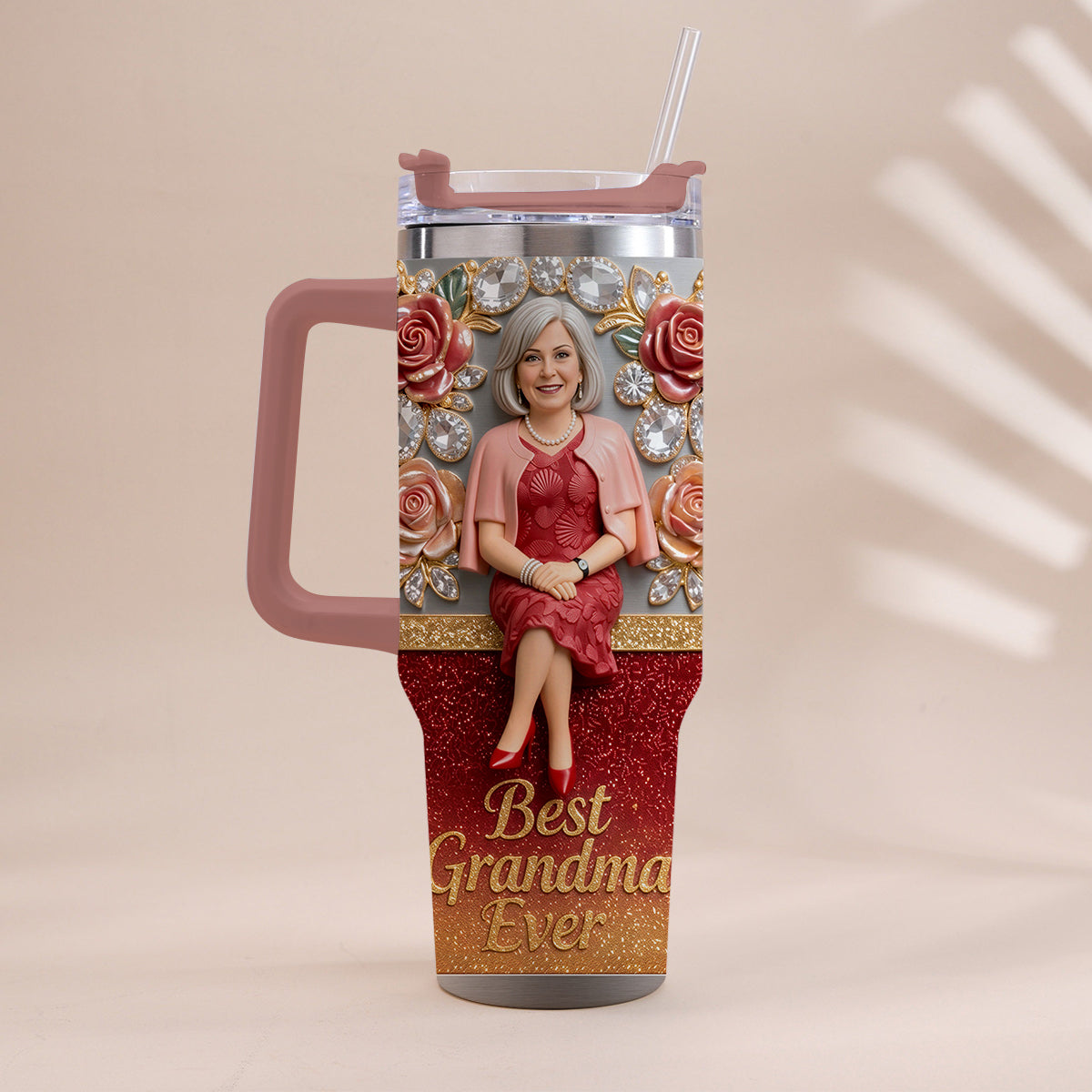 Beste Oma aller Zeiten, Perfekt für Mama, Nana - Personalisierter Oma-Becher mit Griff