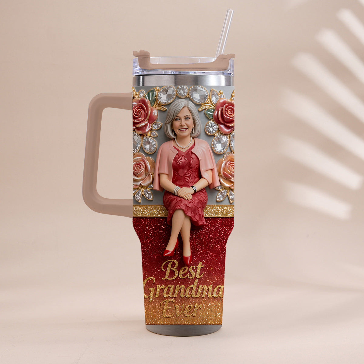 Beste Oma aller Zeiten, Perfekt für Mama, Nana - Personalisierter Oma-Becher mit Griff