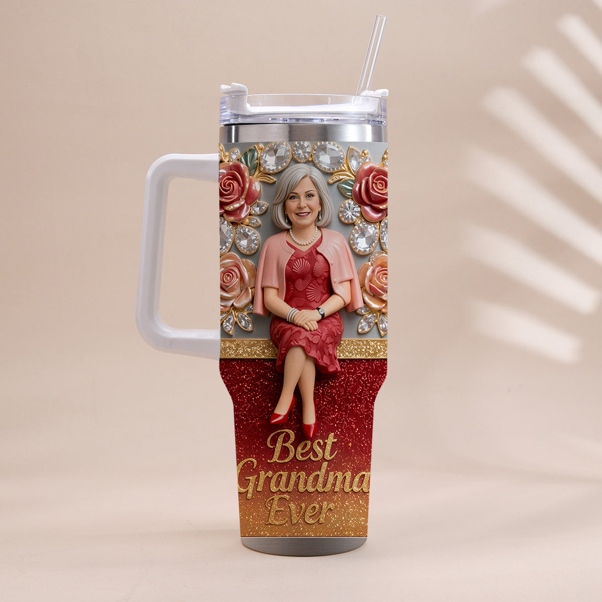 Beste Oma aller Zeiten, Perfekt für Mama, Nana - Personalisierter Oma-Becher mit Griff