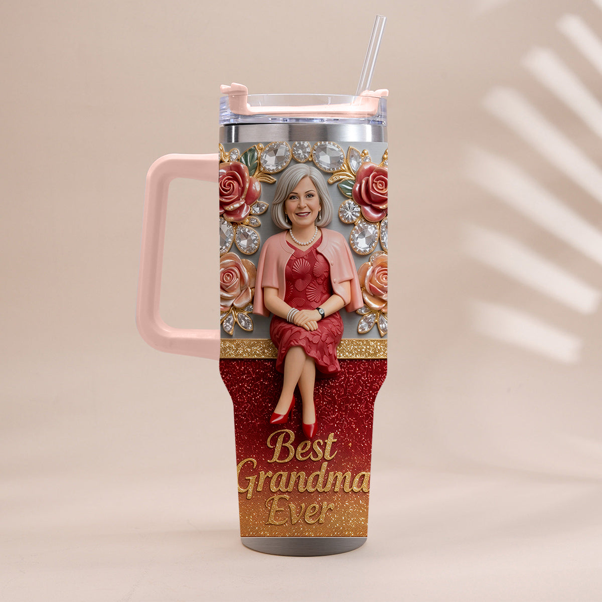 Beste Oma aller Zeiten, Perfekt für Mama, Nana - Personalisierter Oma-Becher mit Griff