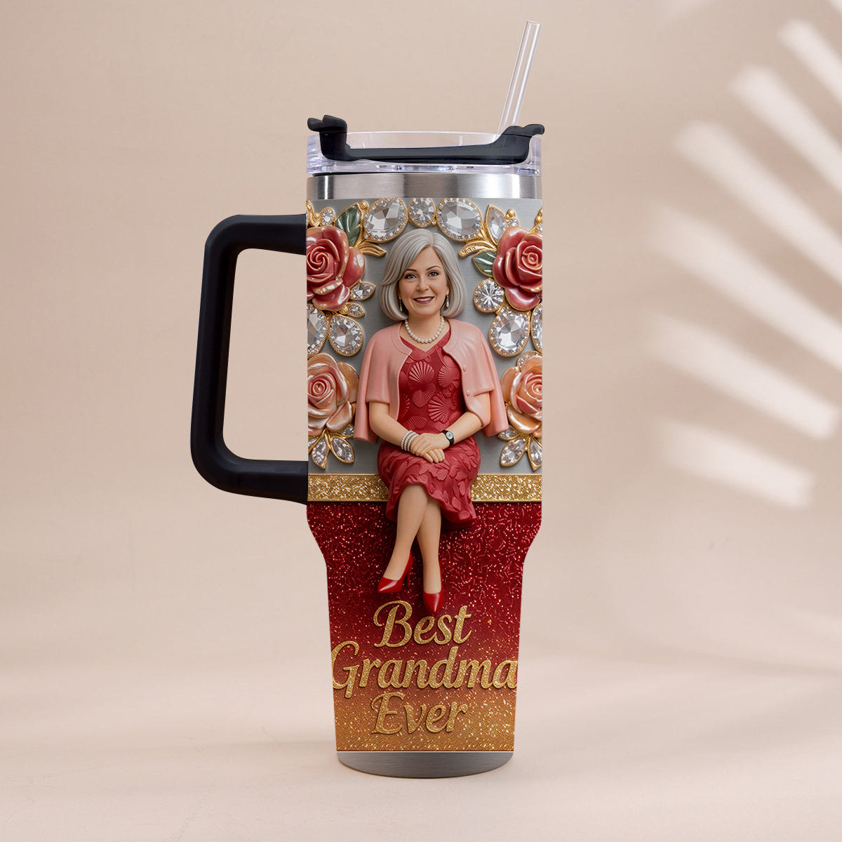 Beste Oma aller Zeiten, Perfekt für Mama, Nana - Personalisierter Oma-Becher mit Griff