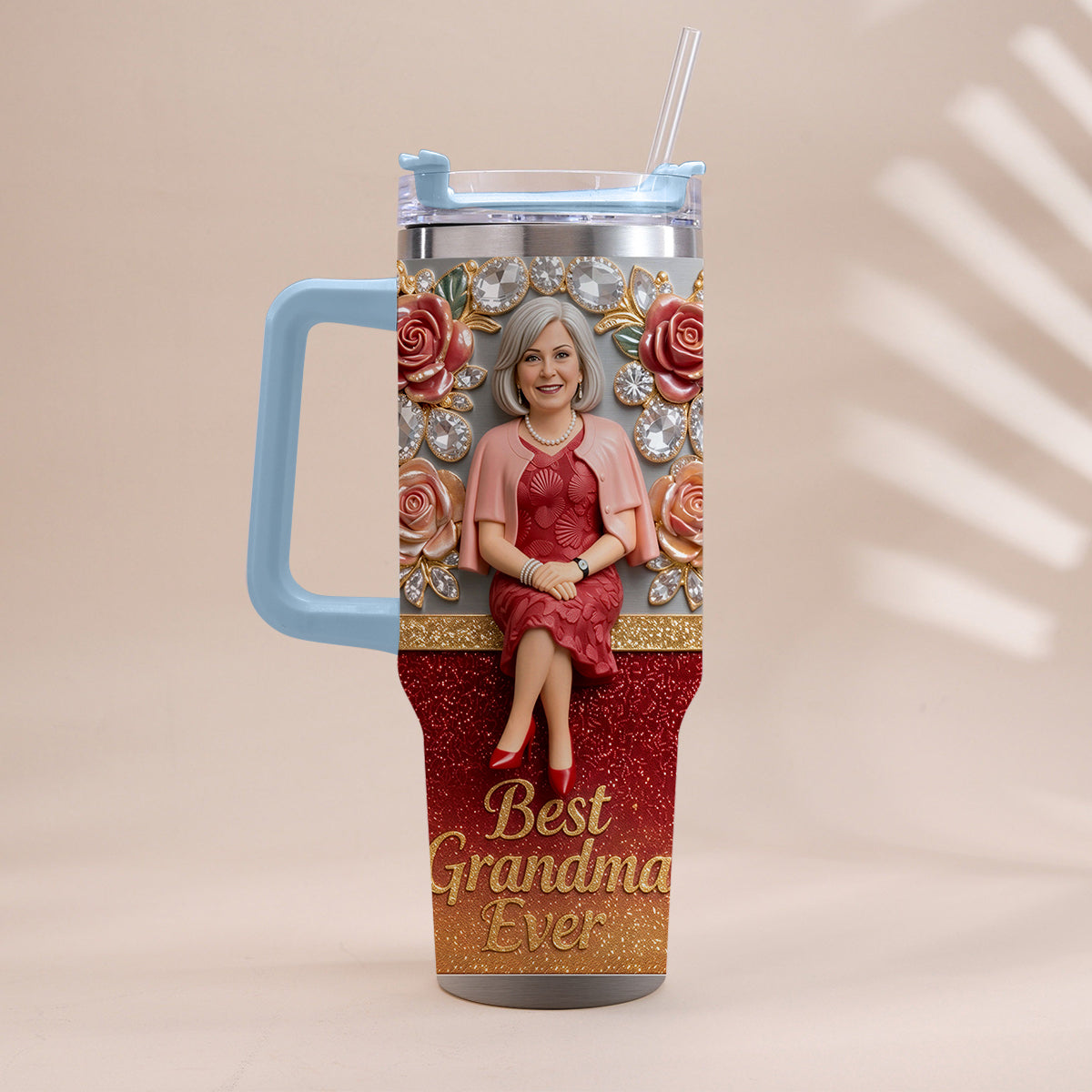 Beste Oma aller Zeiten, Perfekt für Mama, Nana - Personalisierter Oma-Becher mit Griff