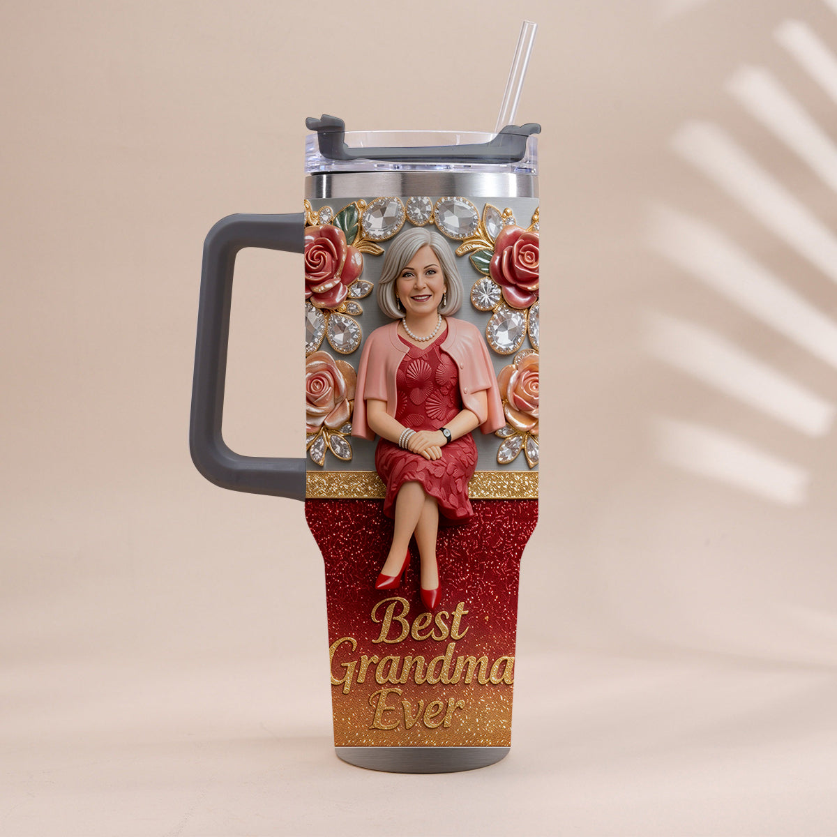 Beste Oma aller Zeiten, Perfekt für Mama, Nana - Personalisierter Oma-Becher mit Griff