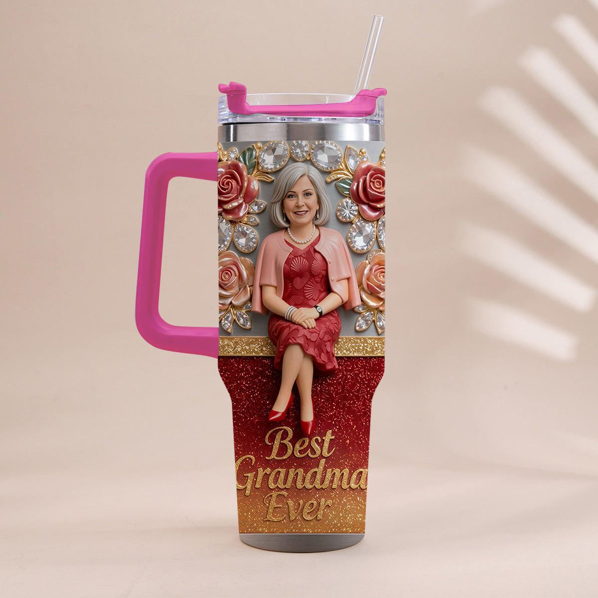 Beste Oma aller Zeiten, Perfekt für Mama, Nana - Personalisierter Oma-Becher mit Griff