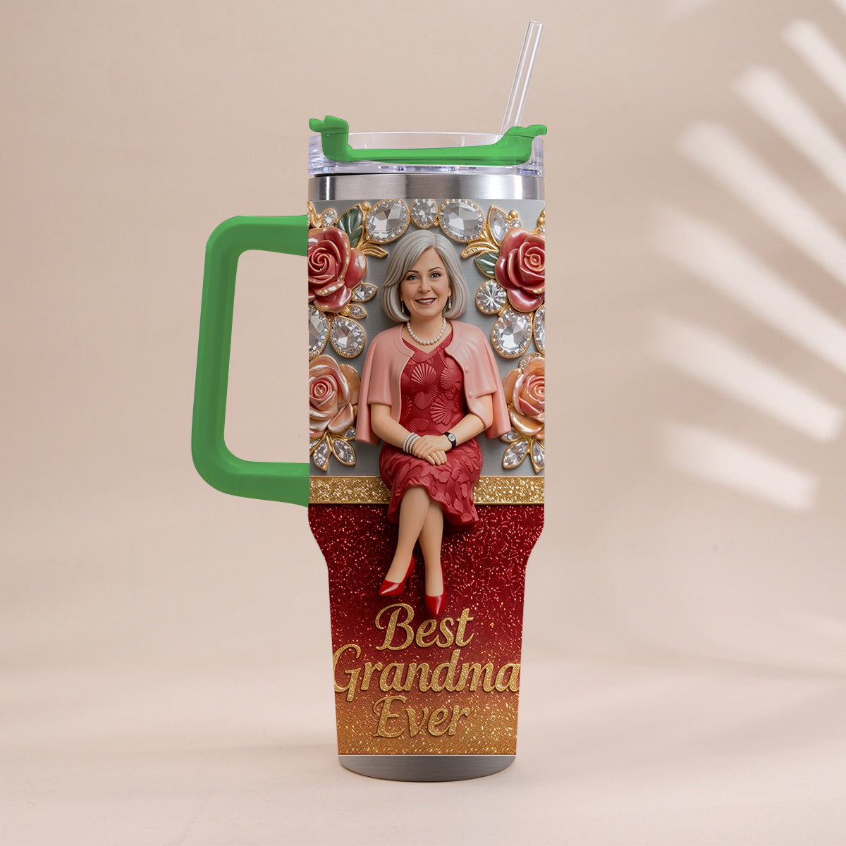 Beste Oma aller Zeiten, Perfekt für Mama, Nana - Personalisierter Oma-Becher mit Griff