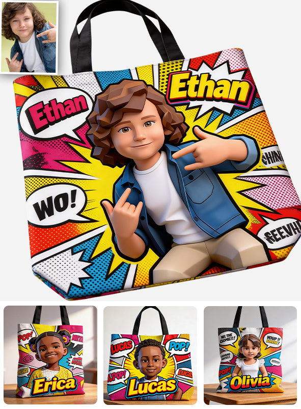 Popart Stil Individuell Vom Foto - Personalisierte Kindertasche