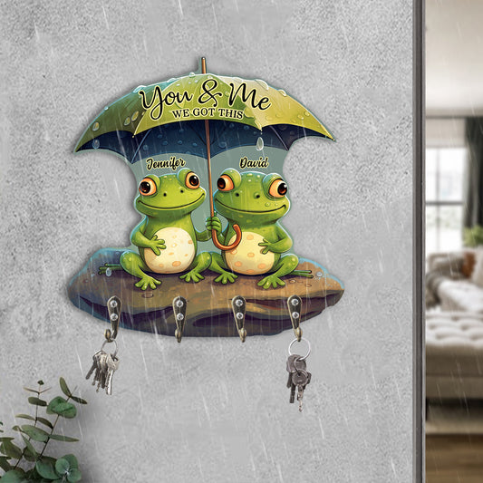 Couple Frog You And Me - Personalized Frog Custom Shaped Key Rack