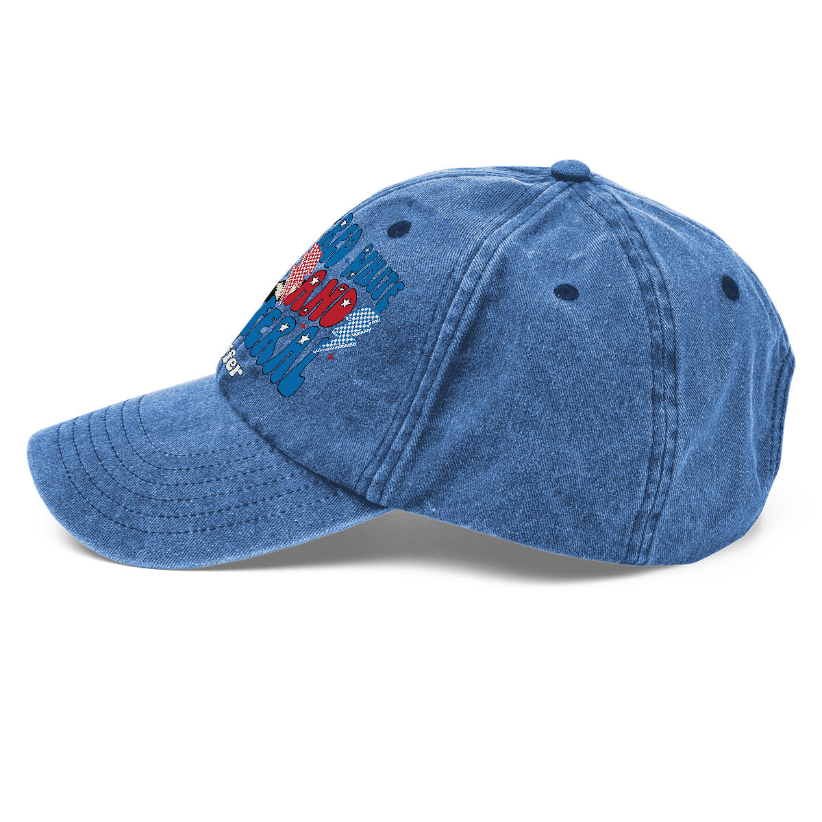 Red White And Feral - Personalized Independence Day/ 4th of July Washed Denim Cap