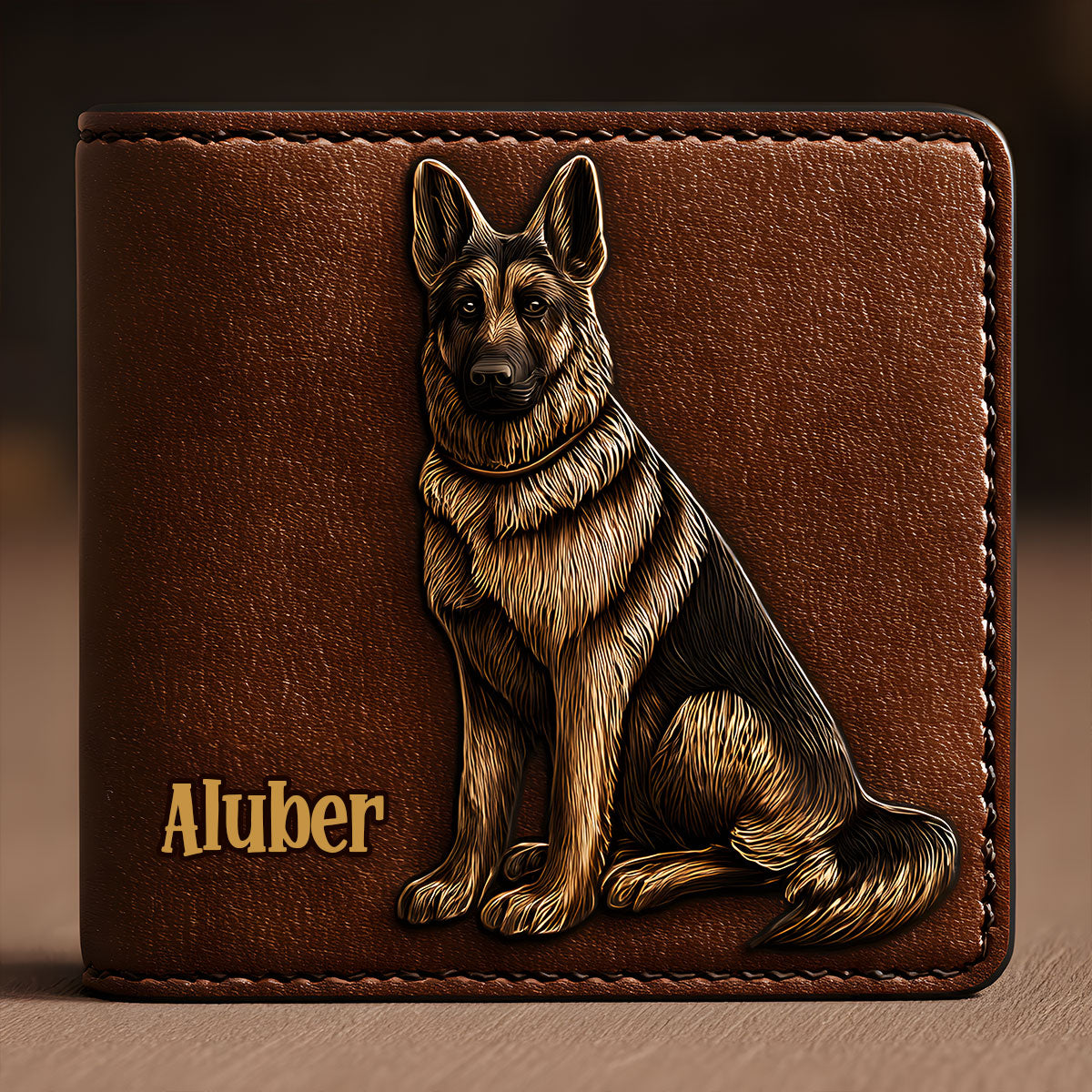 Love My Dog - Personalized German Shepherd Dog Leather Wallet