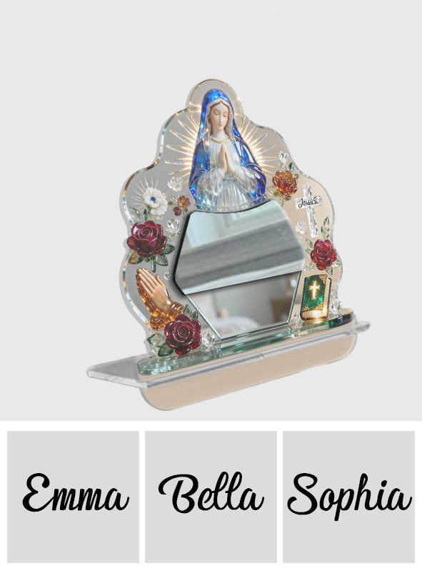 Sacred Heart - Personalized Christian Desk Mirror