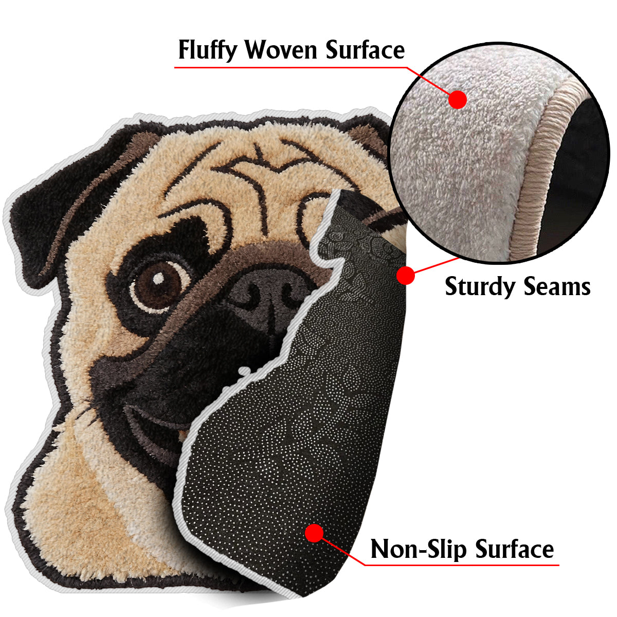 Custom From Any Photo - Personalized Dog Non-Slip Tufted Rug