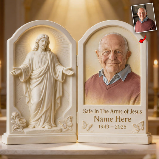 Safe In The Arms of Jesus - Personalized Memorial Acrylic Diptych