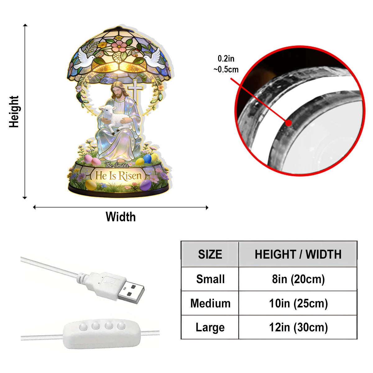 Croire - Veilleuse LED chrétienne personnalisée en acrylique