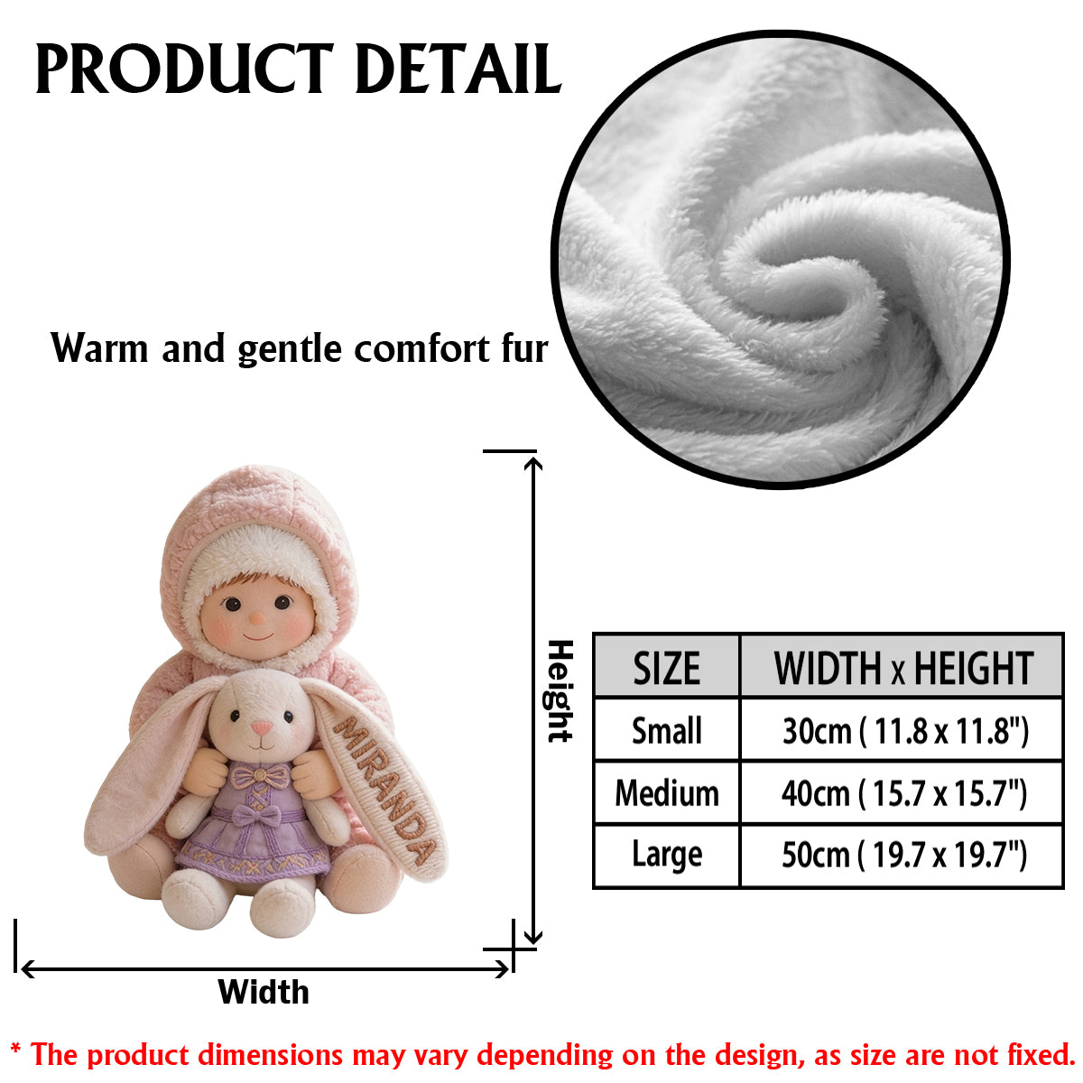 Love Bunny - Personalized Kid Premium Faux Fur Pillow