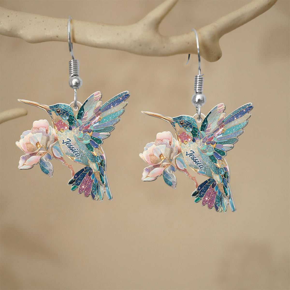Love Hummingbird - Personalized Hummingbird Earrings