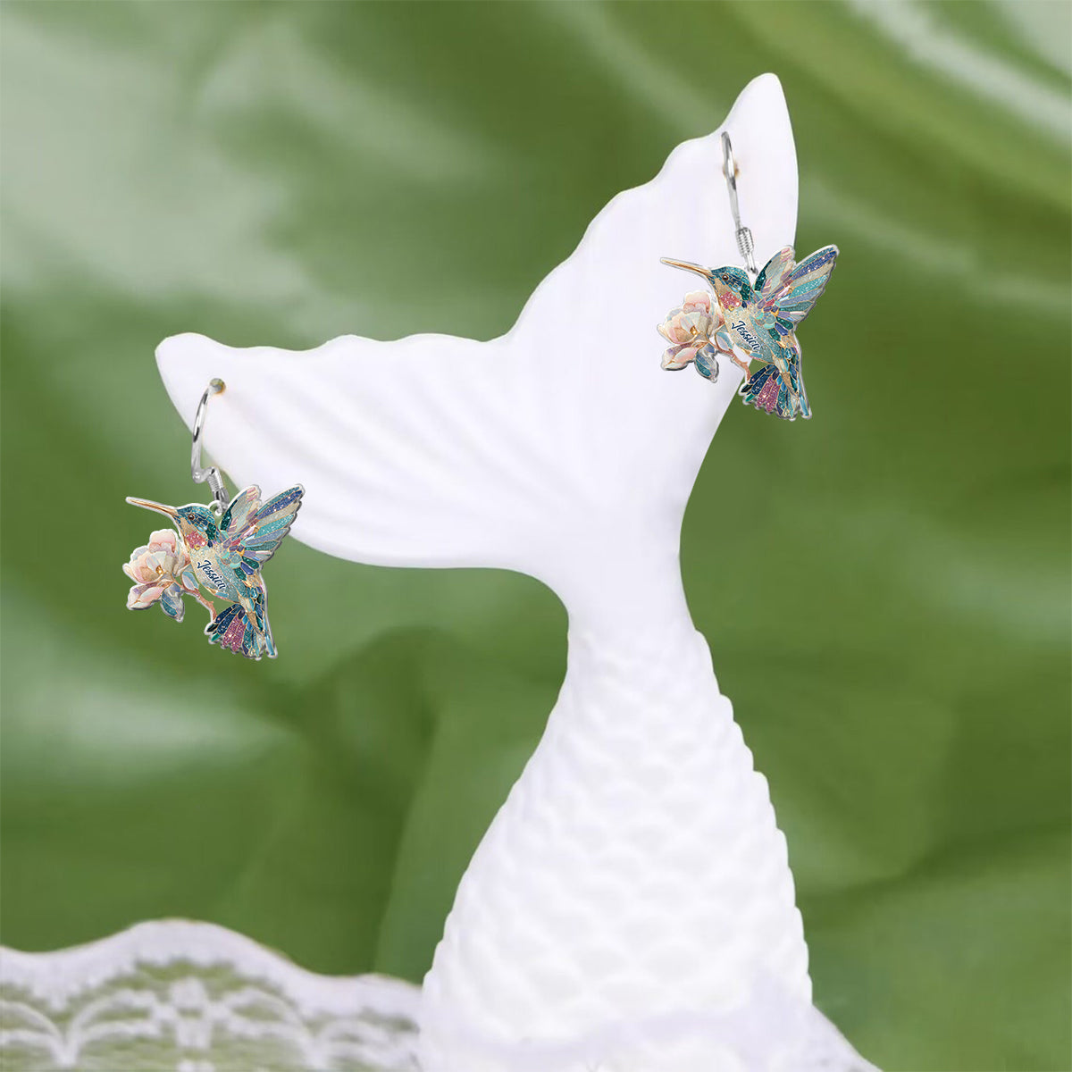 Love Hummingbird - Personalized Hummingbird Earrings
