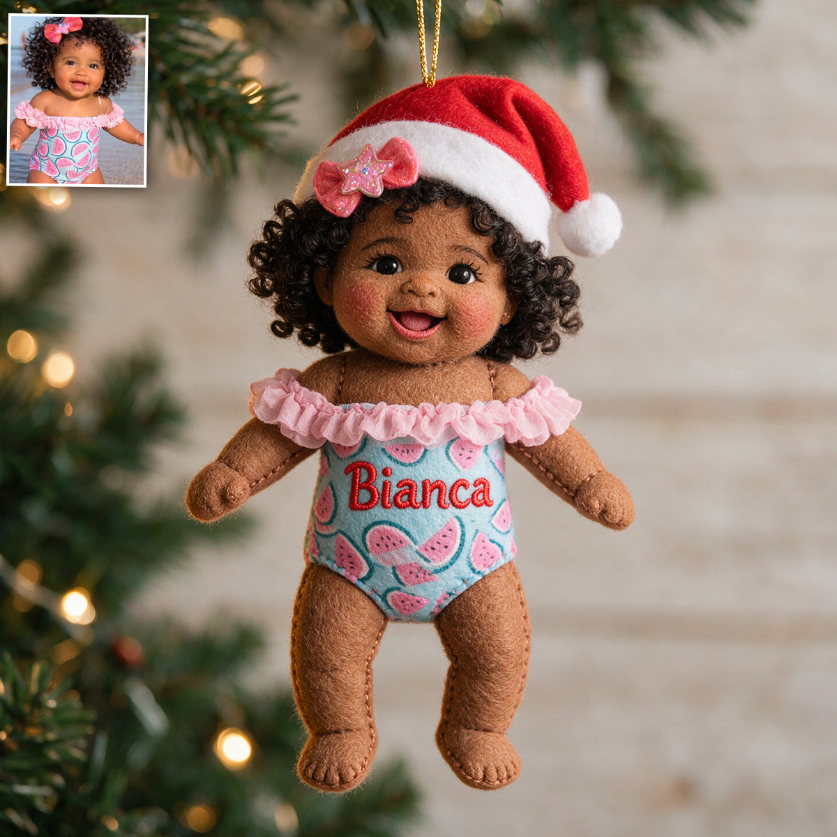 Little Christmas - Personalized Kid Plush Ornament