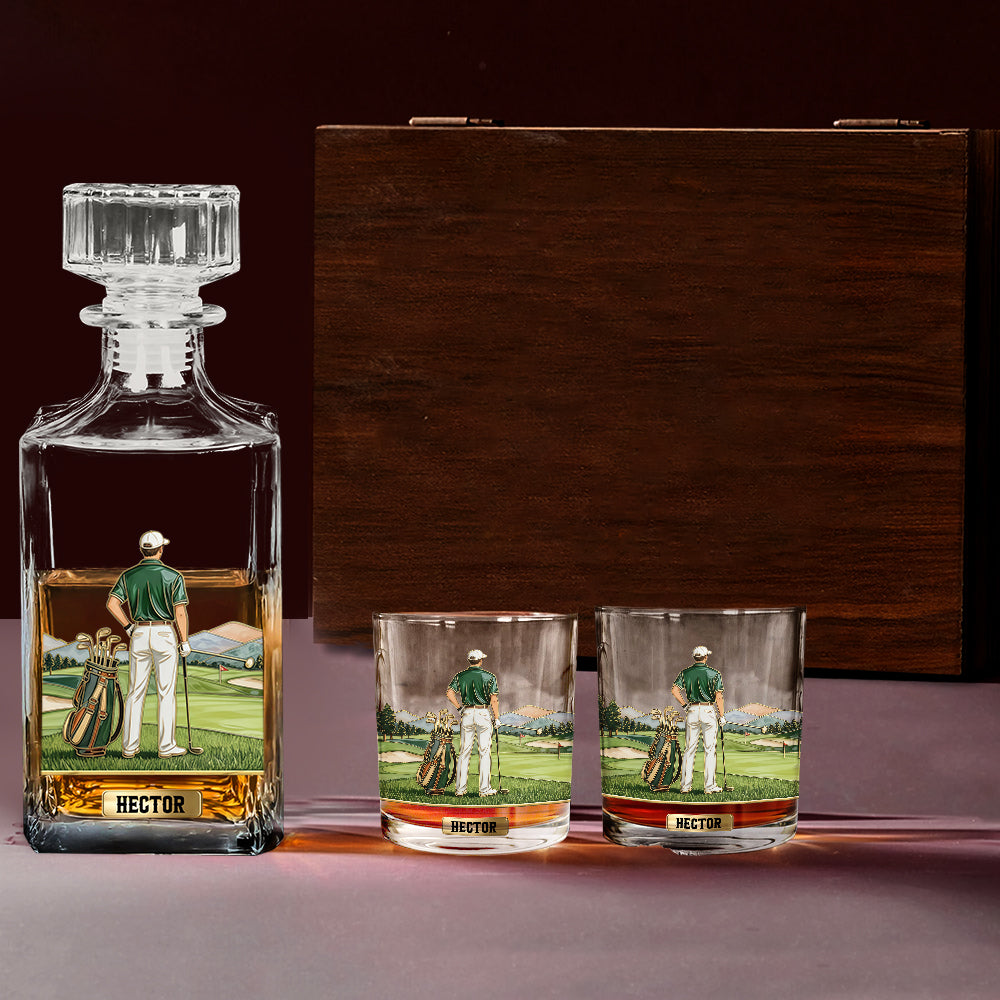 Love Golf And Booze - Personalized Golf Whiskey Decanter Set