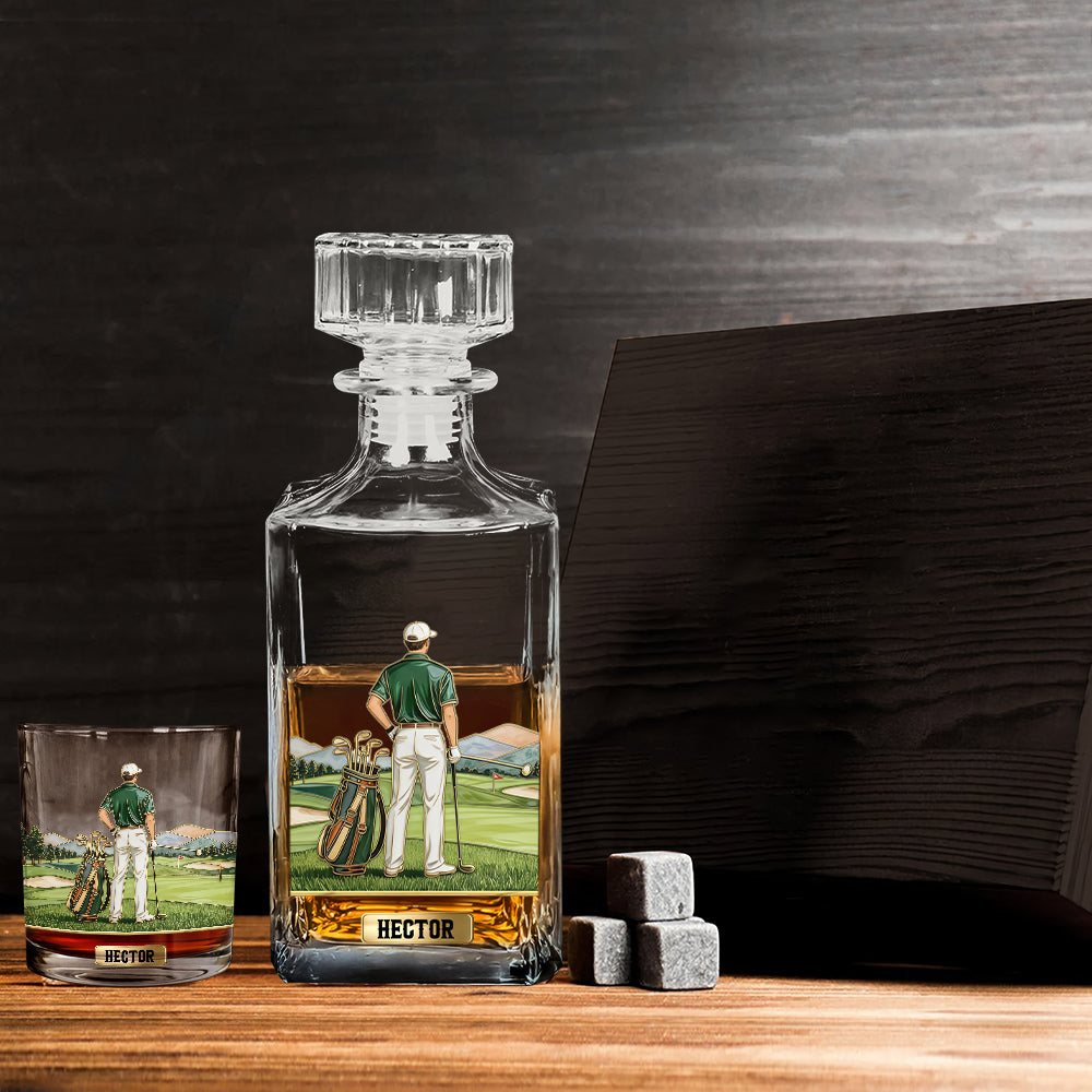 Love Golf And Booze - Personalized Golf Whiskey Decanter Set